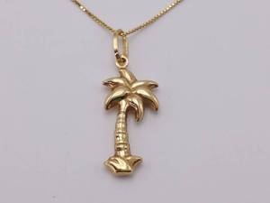 lot 36 image: Tropical Palm Tree Estate Necklace in 14k Yellow Gold