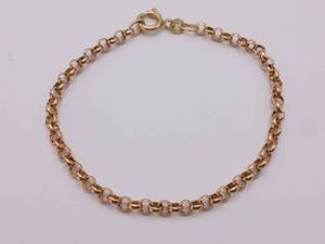 lot 39 image: Rolo Style Link Estate Bracelet in 14k Yellow Gold