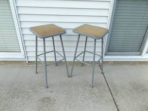 lot 51 image: 2 Industrial Style Metal Chairs