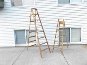 lot 44 image: 8 and 6 Wood Keller Ladders