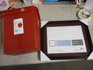 Picture Frame and 2 Plastic Bins...