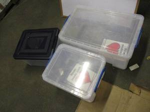 3 Plastic Storage Bins...
