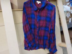 10 size XL Womens Purple Plaid Top...