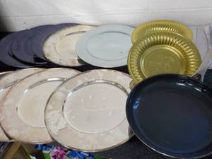 Dining Charger Plates, Gold Serving...