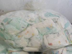 Bag of 100 or So Diapers and case o...