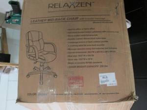lot 38 image: relaxzen leather mid-back chair ...