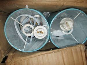 lot 43 image: mini basic table lamps 2 pc blue ...