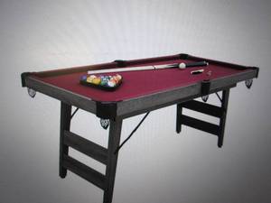 lot 65 image: portable 6 foot pool table open box...