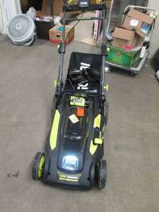 lot 69 image: ryobi 40 volt 20 inch lawnmower wut...