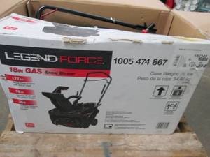lot 74 image: legend force 18 inch snowblower una...