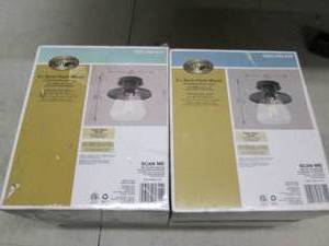 lot 118 image: 2 hampton bay 8 inch semi mount lig...