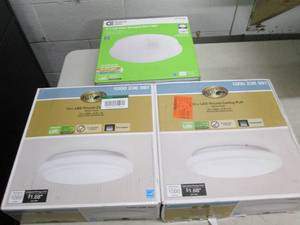 lot 120 image: 2 hampton bay 12 inch led round cei...