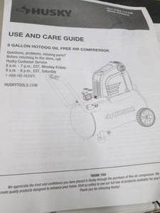 lot 148 image: husky 8 gallon hotdog oil free air ...