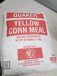 lot 259 image: quaker yellow corn meal 25 pounds o...