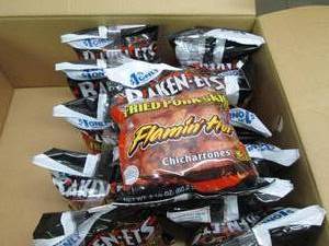 lot 268 image: 12 baken-ets fried pork skins flami...