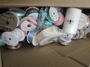 lot 286 image: box lot of rolls of ribbon, lace an...