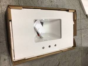 37 in. W x 22 in. D Engineered Marble Vanity Top in Snowstorm with White Single Trough Sink by Home Decorators Collection