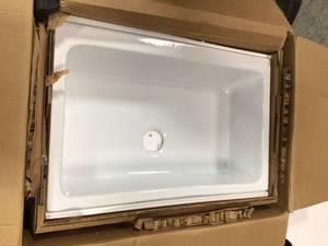 Elevate Quick-Fit Undermount Farmhouse Fireclay 33.85 Single Bowl Kitchen Sink in Crisp White by SINKOLOGY