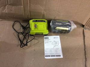 RYOBI 40V Lithium-Ion 6.0 Ah High Capacity Battery and Rapid Charger Starter Kit&nbsp&nbspCustomer Returns See Pictures