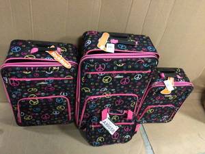 Rockland 4-pc. Peace Print Luggage Set&nbsp&nbspCustomer Returns See Pictures