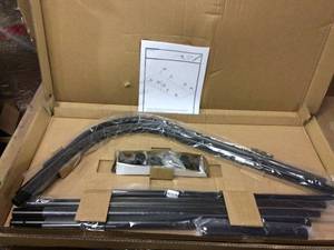 Rustproof 60 in. Large Size by 25 in. Aluminum D-Shape Shower Rod in Black&nbsp&nbsp&nbspCustomer Returns See Pictures