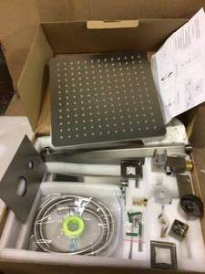 1-Spray Patterns with 2.66 GPM 12 in. Wall Mount Dual Shower Heads with Rough-In Valve Body and Trim in Brushed Nickel&nbsp&nbsp&nbspCustomer Returns See Pictures