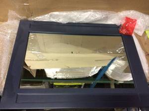 Aberdeen 24 in. x 32 in. Framed Wall Mount Mirror in Midnight Blue&nbsp&nbsp&nbspCustomer Returns See Pictures