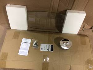 Legacy Oval 23.5 in. W x 7.5 in. D Clear Large Shelf with 1 Moon Titanium Bracket Shelf Kit&nbsp&nbspCustomer Returns See Pictures