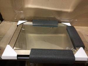 Medium Rectangle Swan Champagne Black Beveled Glass Modern Mirror (24 in. H x 20 in. W)&nbsp&nbspCustomer Returns See Pictures