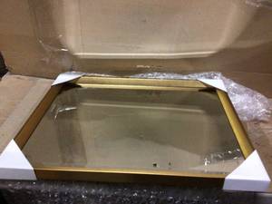 Calter 17.5 in. W x 23.5 in. H Framed Rectangular Beveled Edge Bathroom Vanity Mirror in Gold&nbsp&nbspCustomer Returns See Pictures