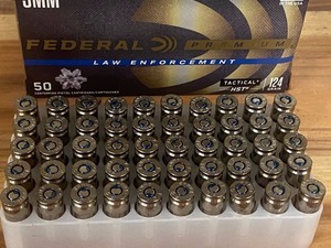 (50) Rounds 9mm-Luger Law Enforcement