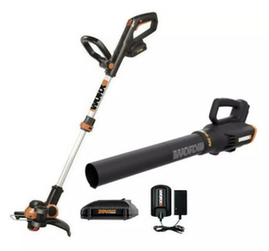 lot 21 image: WORX WG921 20V Max Cordless Trimmer and Blower WG163.9, WG547.9