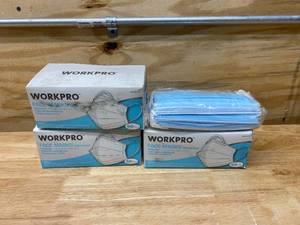lot 65 image: WORKPRO Lot of Disposable Face Masks