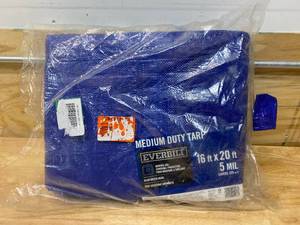 lot 71 image: EVERBILT 16 ft. x 20 ft. Blue Medium Duty Tarp