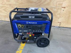 lot 5 image: WESTINGHOUSE WGen9500 12,5009,500 Watt Gas Powered Portable Generator with Remote Start and Transfer Switch Outlet for Home Backup