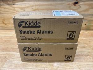 lot 92 image: KIDDE Lot of 2 Cases of-  Code One Smoke Detector, Battery Powered with Ionization Sensor, Smoke Alarms (6 per case)