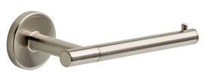 lot 540 image: Lot of 2 Delta Lyndall Single Post Toilet Paper Holder in Brushed Nickel