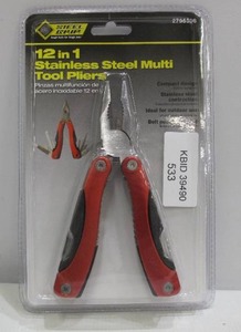 lot 533 image: Steel Grip 12-in-1 Stainless Steel Multi Tool with Pliers