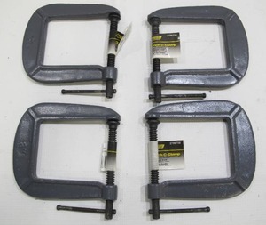 lot 541 image: 4-Pack Steel Grip 3 Inch C-Clamps
