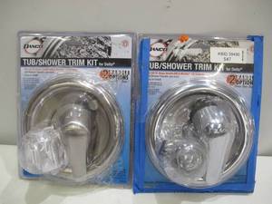 lot 547 image: 2-Pack DANCO 1-Handle Valve Trim Kit in Brushed Nickel for Delta TubShower Faucets