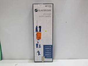 lot 531 image: Glacier Bay Tension Pole Shower Caddy in White with 4-Shelves