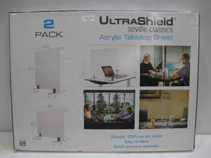 lot 519 image: Seville Classics UltraShield Table Top Protective COVID Shield (2 Count)