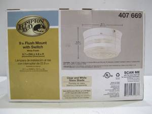 lot 568 image: Hampton Bay 2-Light White Drum Flush Mount