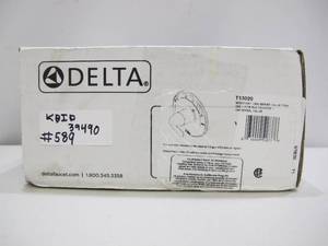lot 589 image: Delta Classic 1-Handle Temperature Control Valve Trim Kit in Chrome (Valve Not Included)