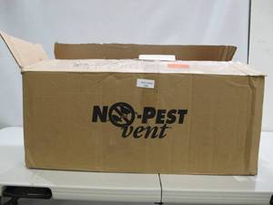lot 596 image: Box Lot 30 Pieces -  No Pest Vent 4 in. Wide-Mount Dual Door Wall Vent in White