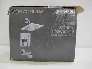 lot 609 image: Glacier Bay Modern Single-Handle 1-Spray Tub and Shower Faucet in Chrome (Valve Included)