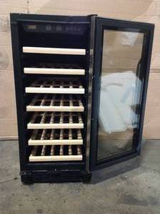 lot 43 image: 15 in. 33-Bottle Stainless Steel Single Zone Wine Refrigerator (has a dent on the top) review pictures