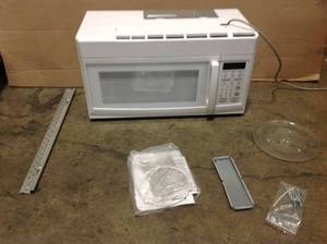lot 44 image: Unbranded 1.6 cu. ft. Over the Range Microwave in White (working condition) review pictures