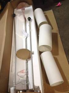 lot 7 image: ARTIVA  Eleanor 66 in. 3-Light Brushed Nickel LED Shelf Floor Lamp