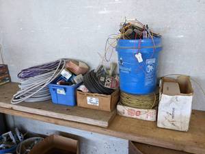 lot 942 image: Large Lot of Misc. - Aluminum Clad Wire, Ballasts, Rope and More - NO SHIPPING